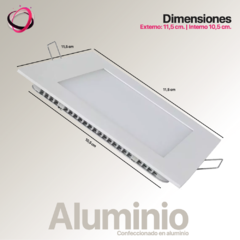 Panel Led Cuadrado Embutir 6w - Fria - Tienda Galaxy