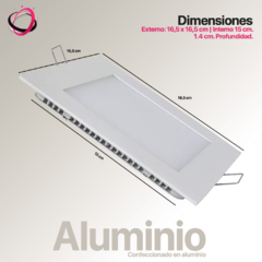 Panel Led Cuadrado Embutir 12w - Cálida - Tienda Galaxy