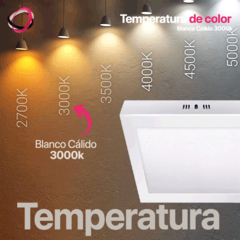 Panel Led Cuadrado Aplicar 6w - Cálida - tienda online