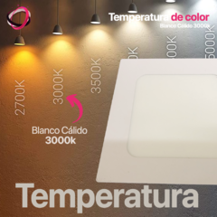 Panel Led Cuadrado Embutir 12w - Cálida - tienda online