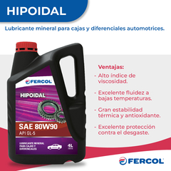 Aceite Fercol Hipoidal 80w90 x 4 Lt en internet
