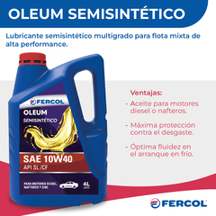 Aceite Fercol Oleum Semi-sintetico 10w-40 4 Lt en internet