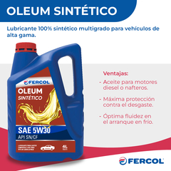 Aceite Fercol Oleum Sintetico 5w-30 Multigrado 4lt en internet