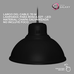 Lampara Colgante Campana Galponera Industrial 40 Cm - Negro - comprar online