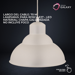 Lampara Colgante Galponera Industrial Chapa Galvanizada - Blanco - comprar online