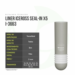 Combo 2 Liners Transtibial Iceross Seal-In X5 Cinza I-3663 - Ossur