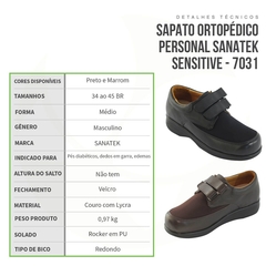 Sapato Terapêutico - Masculino Sensitive Preto E Marrom Par 7031 - Sanatek