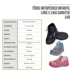 Tênis Infantil Terapêutico Unissex Luke E Lika Par Lk8 - Sanatek