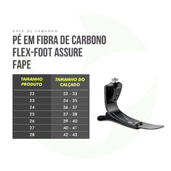 Pé Protético Em Fibra De Carbono Flex-Foot Assure Preto Direito E Esquerdo Fape - Ossur
