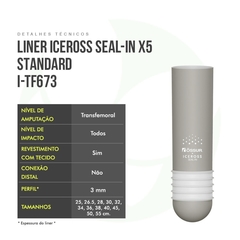 Liner Transfemural Standard Iceross Seal-In X5 Cinza I-Tf673 - Ossur