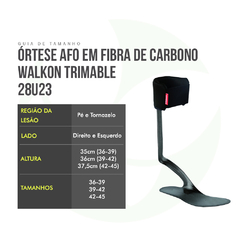 Afo Fibra De Carbono Walkon Trimable Preto Direito E Esquerdo 28U23 - Ottobock