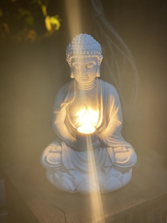 Escultura Luminária Buda Marmorite 44cm - comprar online