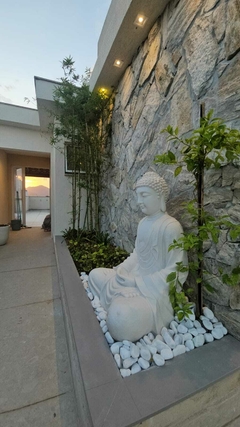 Escultura Buda Sentado Meditando Marmorite 1 metro - comprar online