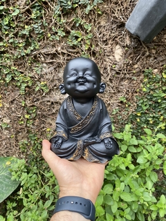 Monge/Buda Gordinho Sorrindo com Covinha - Mamorite (21cm) + incensário na internet
