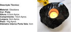 Porta Vela - Obsidiana Bruta (Extra 1,0kg a 1,2kg) - comprar online