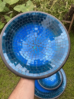 Prato com Mosaico Azul - Feitos à mão (Bali)