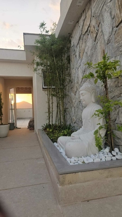 Escultura Buda Sentado Meditando Marmorite 1 metro - Zenz Arts