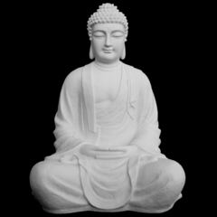 Escultura Buda Sentado Meditando Marmorite 1 metro