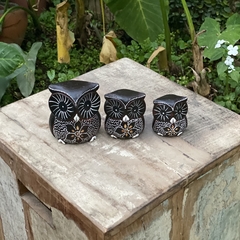 Trio Corujas Madeira - Importado Bali