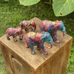 Escultura Elefantes Indiano - Resina - 13, 19, 23cm - comprar online