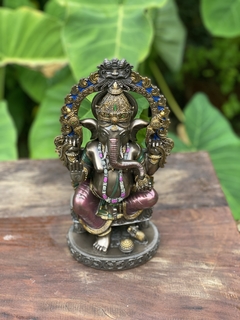 Escultura Ganesha Sentado No Trono Veronese 26cm na internet