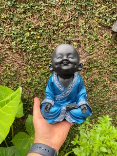 Monge/Buda Gordinho Sorrindo com Covinha -Mamorite (21cm) A - Zenz Arts