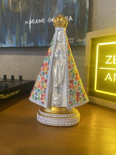 Nossa Senhora Aparecida - Gesso (18cm) - Colors Gesso - Zenz Arts