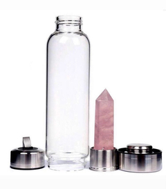 Quartzo Rosa - Garrafa de Água c/ Cristal Natural - comprar online