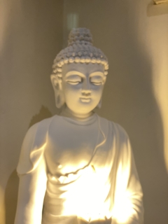 Luminária Buda Tibetano Marmorite 50cm (Bi-Volt)
