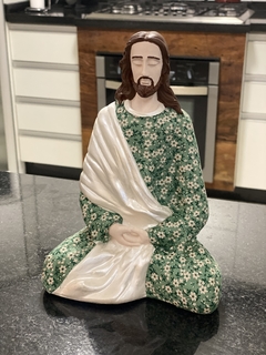 Jesus Meditando Gesso (19cm)(ATÉ 10 ÚTEIS DIAS PARA PRODUZIR) - loja online