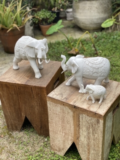 Trio Elefantes Marmorite - (30cm, 27cm e 13m)