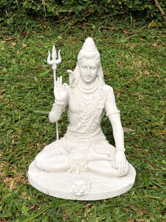 Escultura de Shiva Meditação - Marmorite (25cm) - Zenz Arts