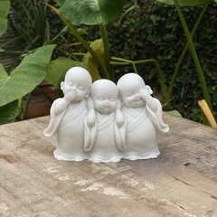 Trio Budas Sábios Juntos - Marmorite (11.5cm)