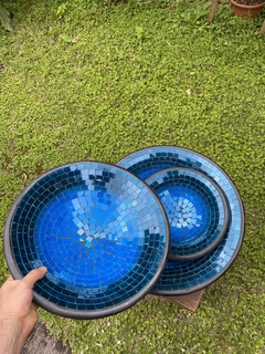 Prato com Mosaico Azul - Feitos à mão (Bali) - loja online