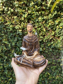 Escultura São Francisco Meditando - Resina (importado) - Zenz Arts