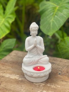 Escultura Porta Vela Buda - Marmorite (18cm) - comprar online