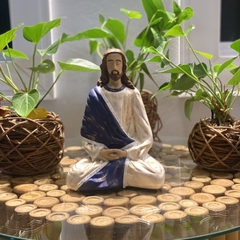 Escultura Jesus Meditando Gesso (19cm)