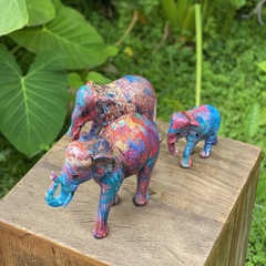 Imagem do Escultura Elefantes Indiano - Resina - 13, 19, 23cm
