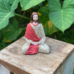 Escultura Jesus Meditando Gesso (19cm)