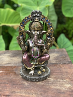 Escultura Ganesha Sentado No Trono Veronese 26cm - comprar online