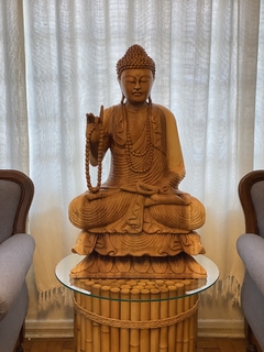 Estátua Buda Sentado Madeira 80cm - comprar online