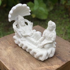 Escultura Lakshmi E Vishnu Em Marmorite