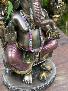 Escultura Ganesha Sentado No Trono Veronese 26cm - loja online