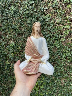 Jesus Meditando Gesso (19cm)(ATÉ 10 ÚTEIS DIAS PARA PRODUZIR) - Zenz Arts