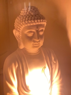 Escultura Luminária Buda Marmorite 40cm - comprar online