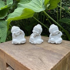 Escultura Trio Budas Sábios - Marmorite (12.5cm) na internet