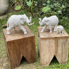 Trio Elefantes Marmorite - (30cm, 27cm e 13m)