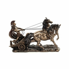 Estatueta Biga Romana Gladiador Carruagem Cavalos Veronese