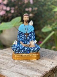 10 UNIDADES - São Francisco de Assis Meditando/Lótus - Gesso (19cm) (15 DIAS UTEIS PARA PRODUZIR) na internet