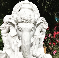 Escultura Hari Ganesh em Marmorite Jardim